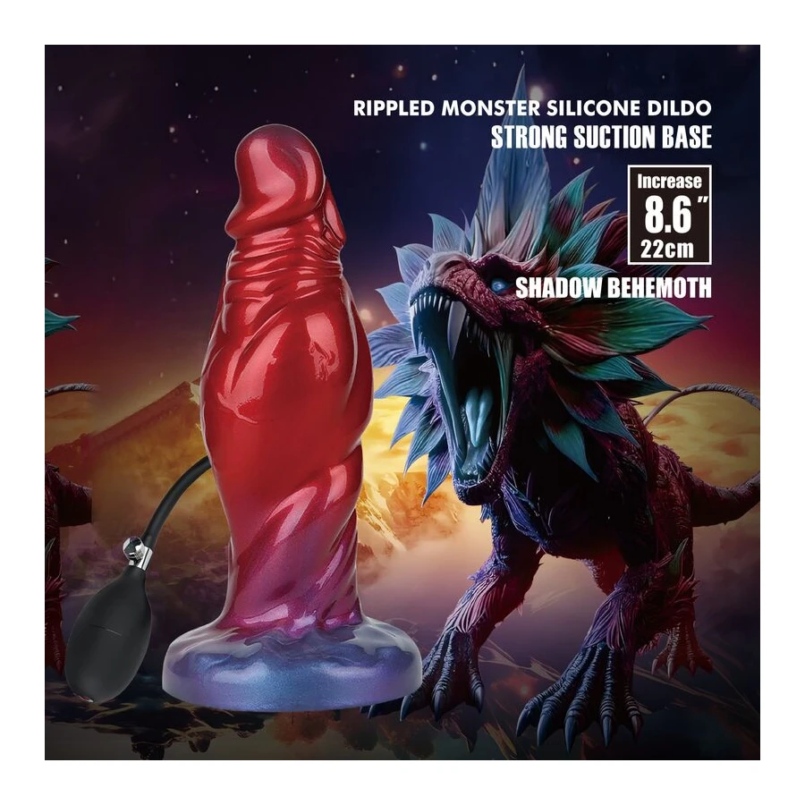 POWER MONSTERS - SHADOW BEHEMOTH GONFLABLE BICOLOR EN SILICONE FANTASY 22 CM Ø 5 CM
